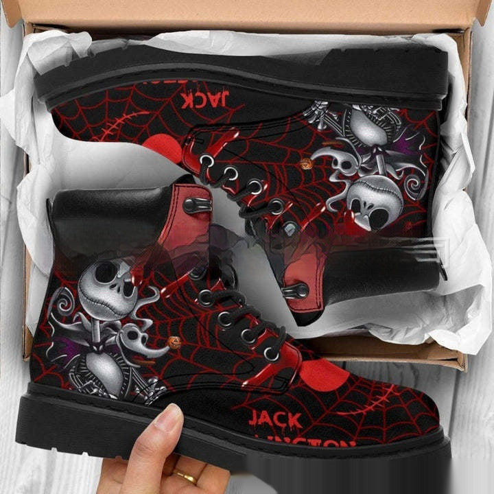 Women's Printed Cartoon Lace-up High-top Leather Boots