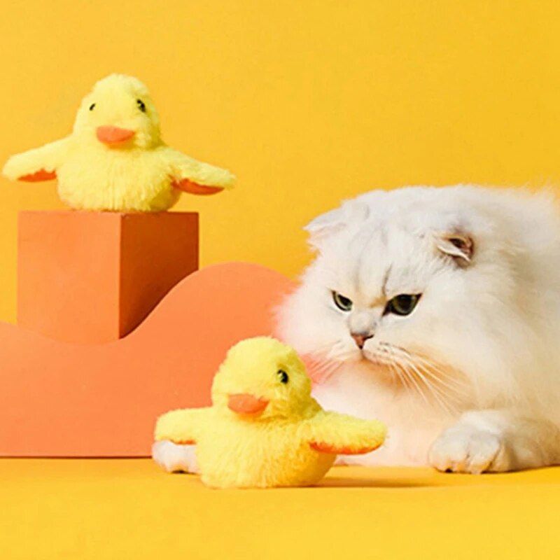 Interactive Electric Duck Toy for Cats: Flapping, Rechargeable, Bite-Resistant