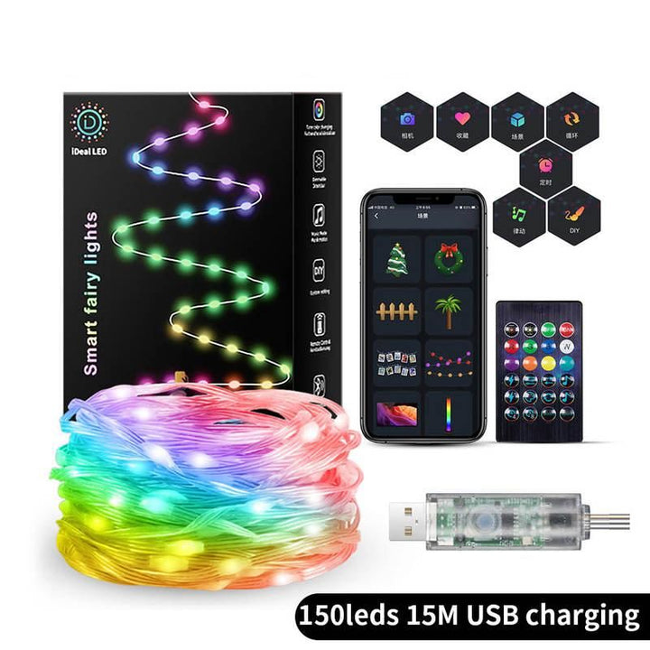 Smart LED Fairy String Lights - USB, Waterproof, Multi-Mode