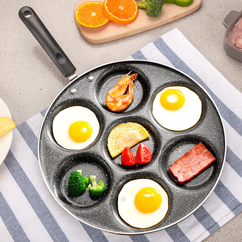 Seven-hole Breakfast Porous Non-stick Multi-function Frying Pan