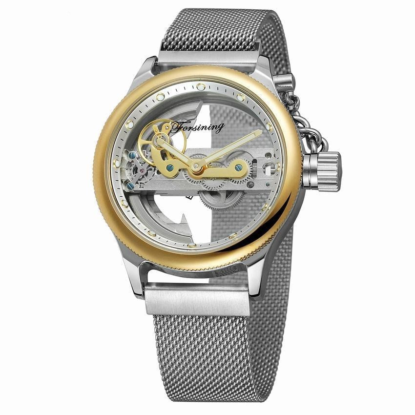 Waterproof Mesh Belt Tourbillon Automatic Mechanical Watch