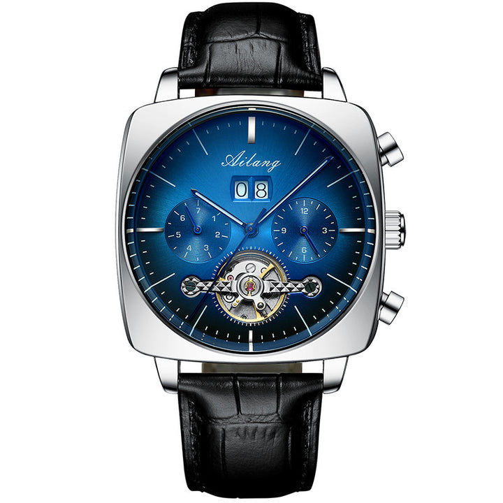 Square Watch Men's Hollow Tourbillon Multi-function Mechanical Watch