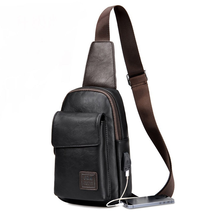 Men's Fashion Retro PU Shoulder Messenger Bag