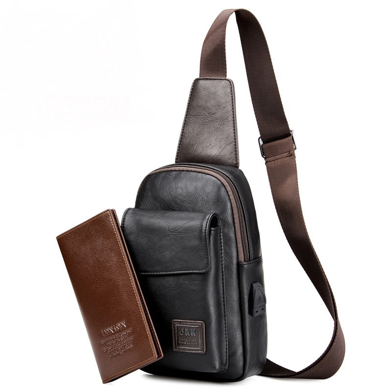 Men's Fashion Retro PU Shoulder Messenger Bag