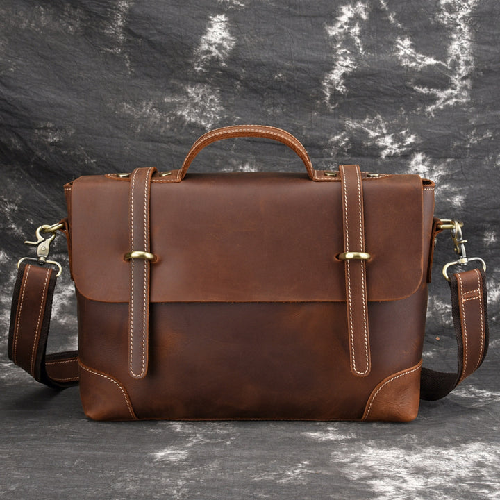 Leather Retro Men's Bag Briefcase Single Shoulder Messenger