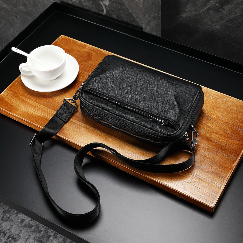 Men's One-Shoulder Casual Top Layer Leather Crossbody Bag