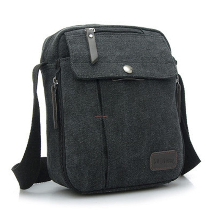 Men's Canvas Bag Shoulder Messenger Small Bag Messenger Bag Leisure Multifunctional Fashion Sports Travel Backpack Korean Version Of The Vertical Style