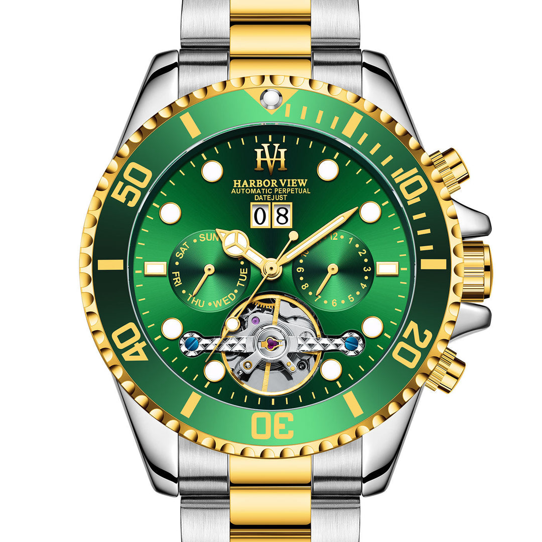 ARBOR VIEW Tourbillon Green Water Ghost Luminous Automatic Mechanical Watch