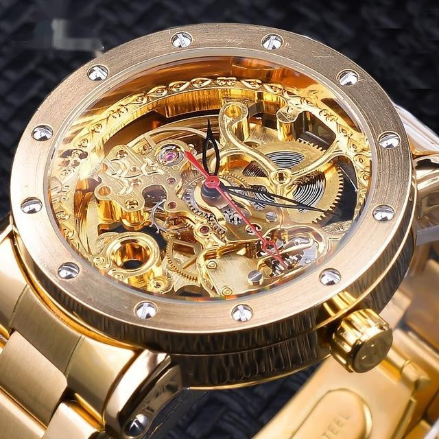 Retro Gold Watch Mechanical Watch Waterproof Automatic