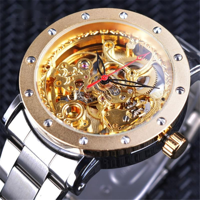 Retro Gold Watch Mechanical Watch Waterproof Automatic