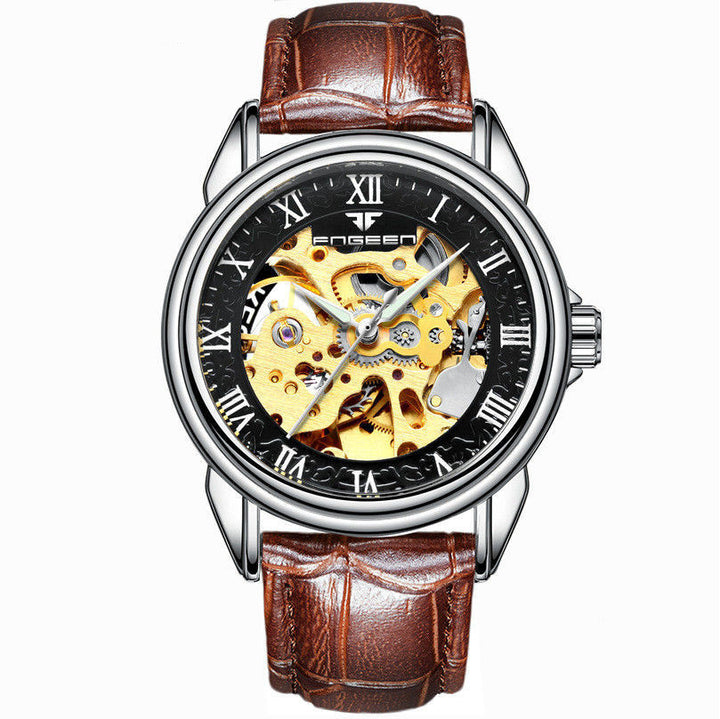 Men'S Watch Waterproof Fashion Student Men'S Watch Double-Sided Hollow Automatic Mechanical Watch