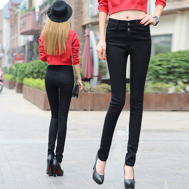 Women White Denim Jeans Pants Slim Female Girl Jean Trousers