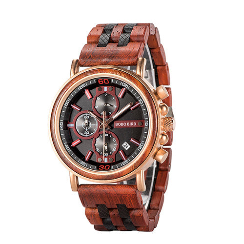 Men's Handmade Wooden Luminous Waterproof Quartz Watch