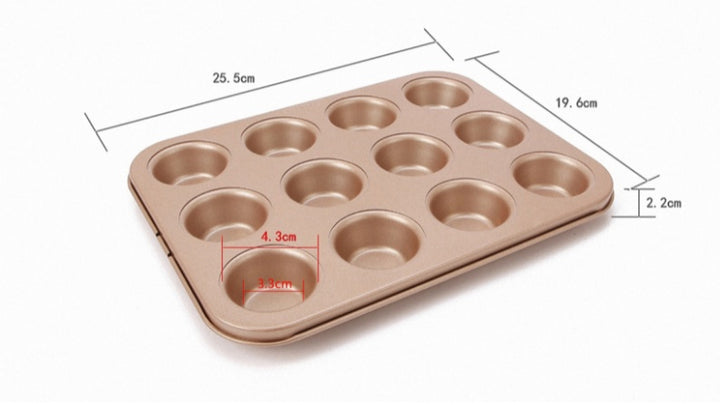 12 Cups Muffin Baking Bread Cake Mold