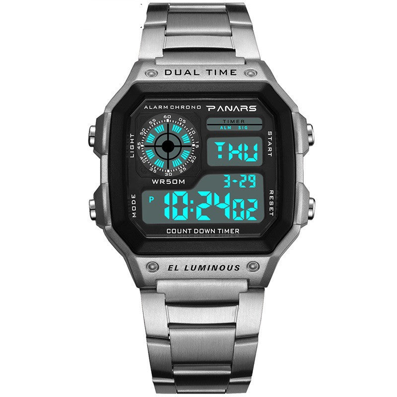 Waterproof Multifunctional Waterproof Sports Watch Square Fashion Electronic Watch