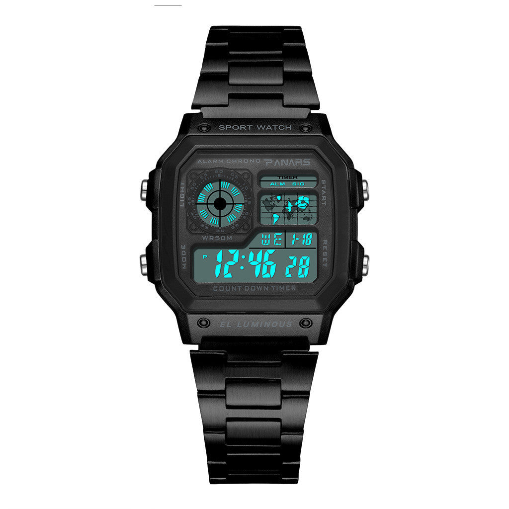 Waterproof Multifunctional Waterproof Sports Watch Square Fashion Electronic Watch