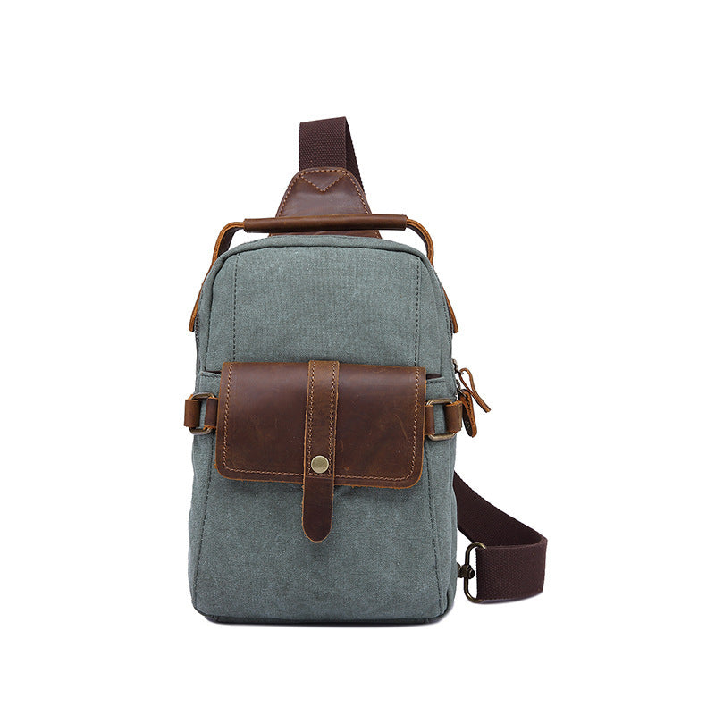 Men's Shoulder Canvas Bag Chest Bag Retro Men's Bag