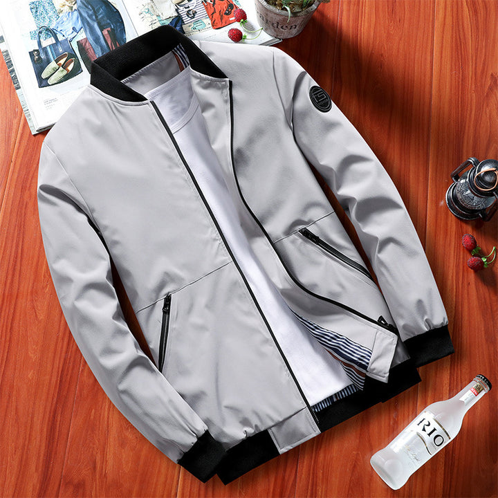 Stand-up Collar Spring And Autumn Men's Jacket