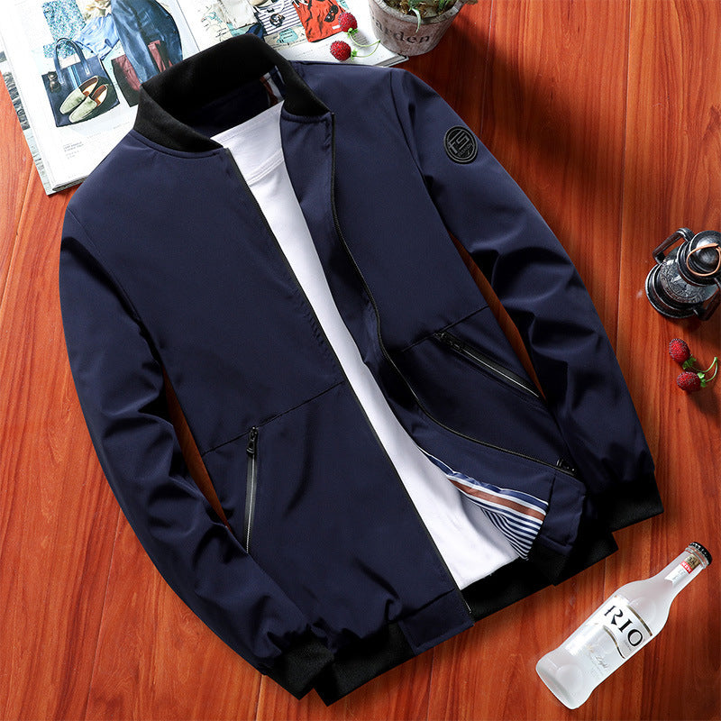 Stand-up Collar Spring And Autumn Men's Jacket