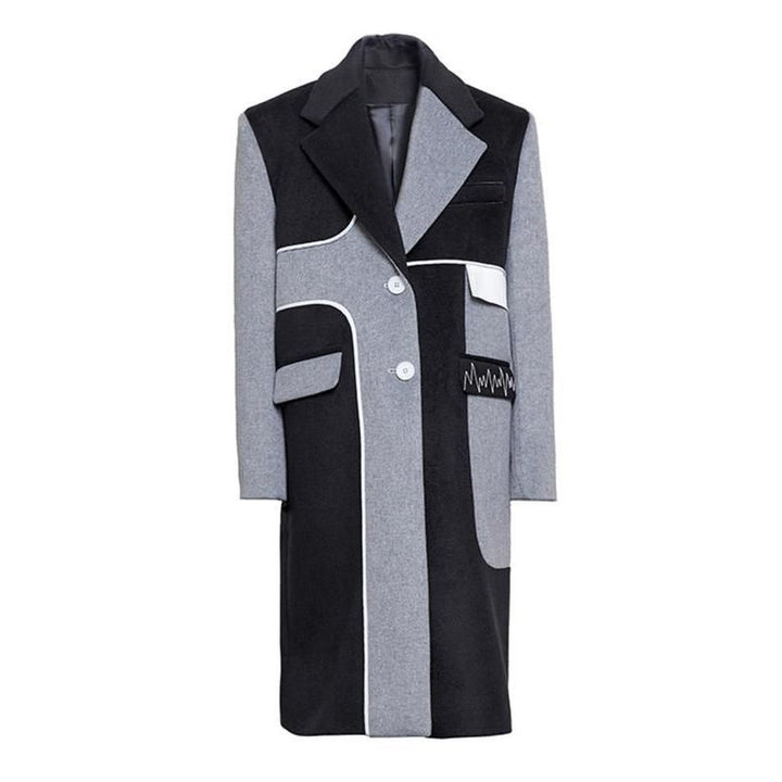 Women's Woolen Contrast Color Coat