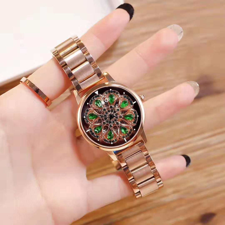 Diamond Set Pattern Imported Movement Female Watch