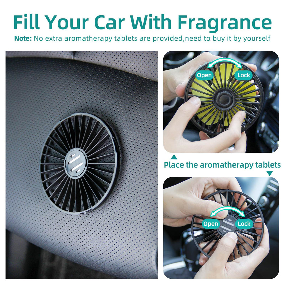 Portable Car Fan Cooler with USB and 3 Wind Settings