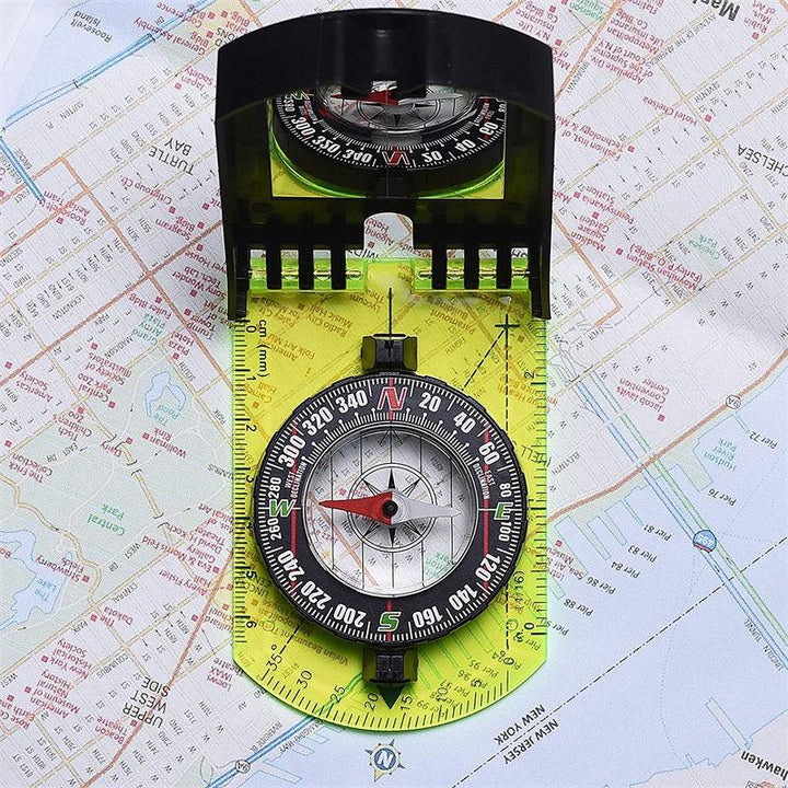 Multifunctional Outdoor Compass with Scale Map Ruler & Mirror