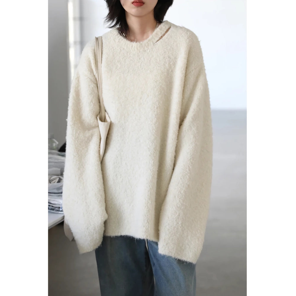 Cozy Autumn Loose Knit Hollow Out Sweater