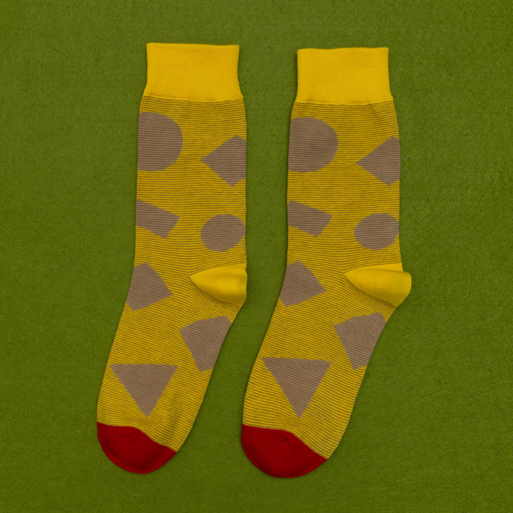 Men's Cotton Streetwear Socks with Color Pattern