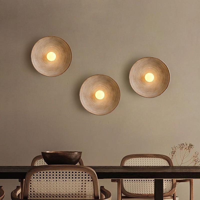 Elegant Wabi Sabi Round Wall Lamp