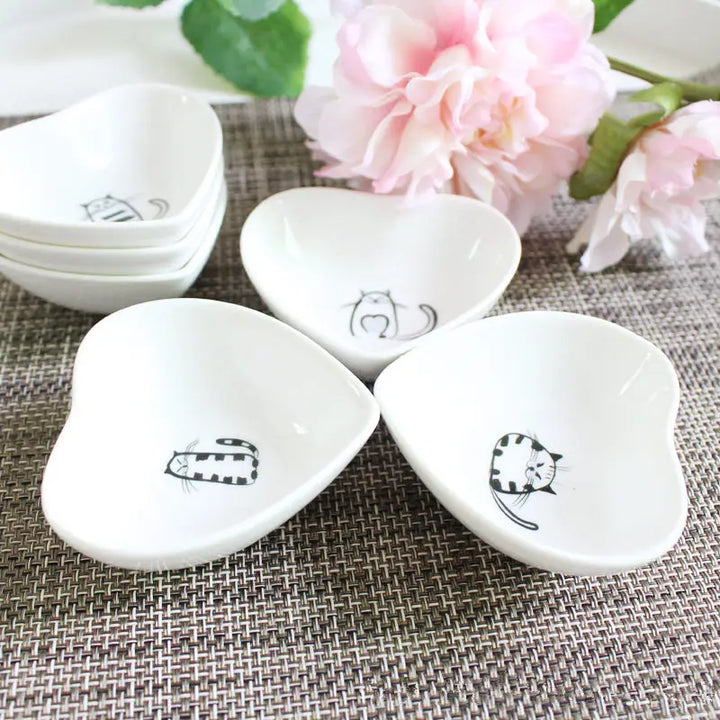 Ceramic Peach Heart Pet Bowl