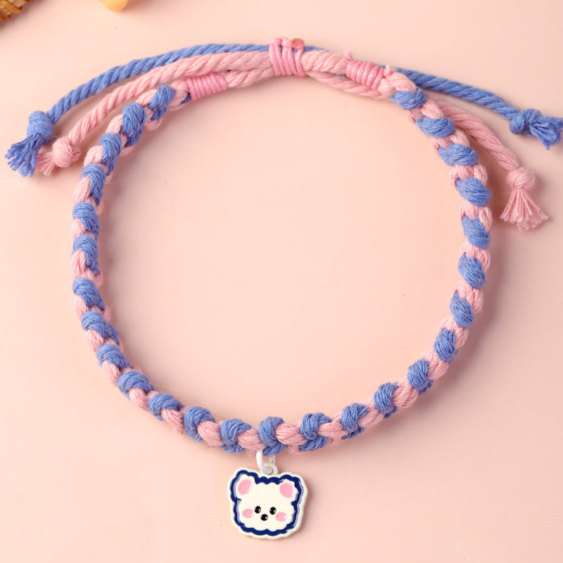 Adjustable Cute Pet Collars with Bear Pendant for Cats, Dogs, and Puppies