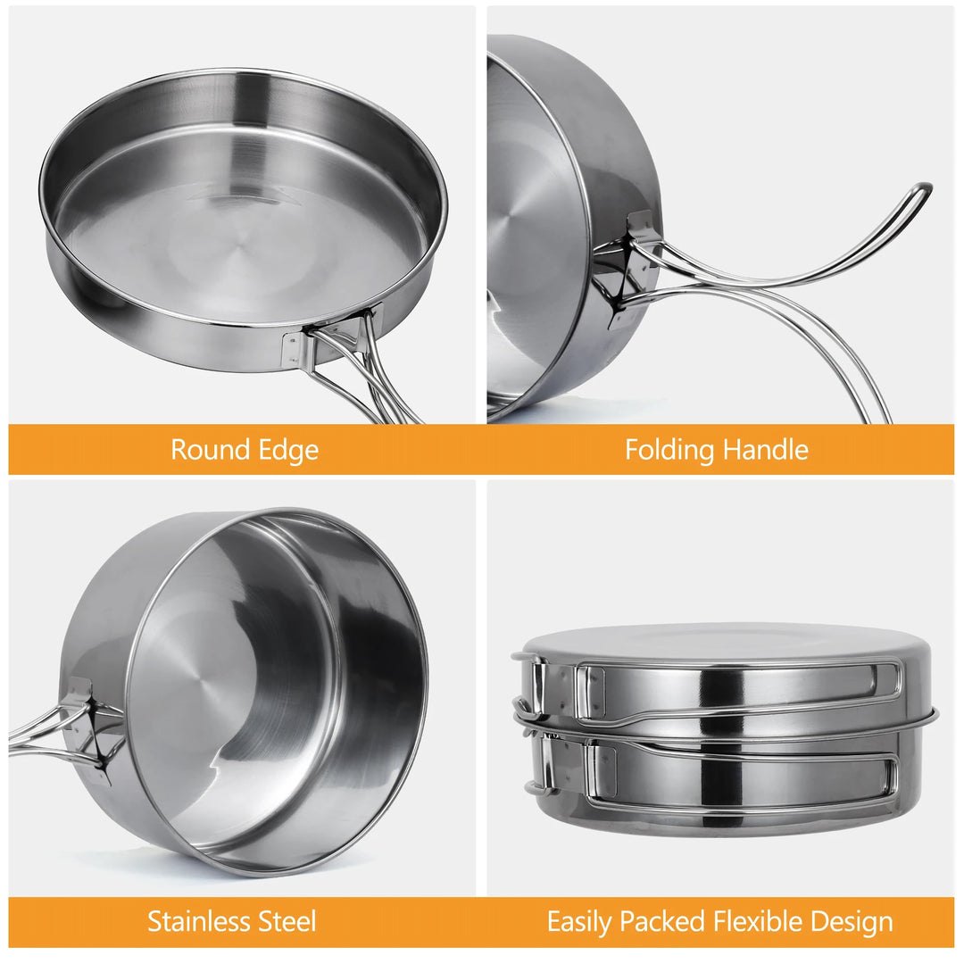 Stainless Steel Camping Cookware Set