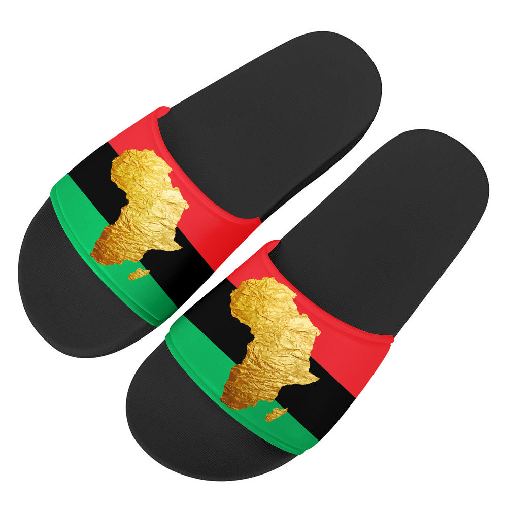 PVC Beach Flip Flops With African Flag