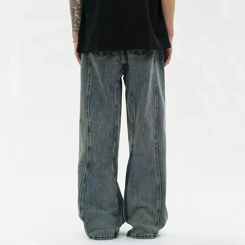 High Street Loose Casual Draping Effect Trendy Wide-leg Pants