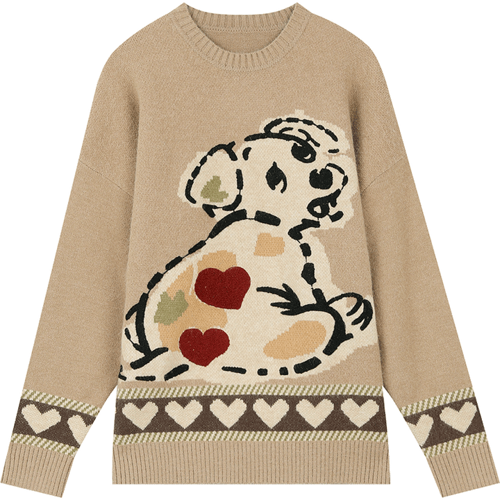 Adorable Kawaii Dog Loose Pullover Sweater