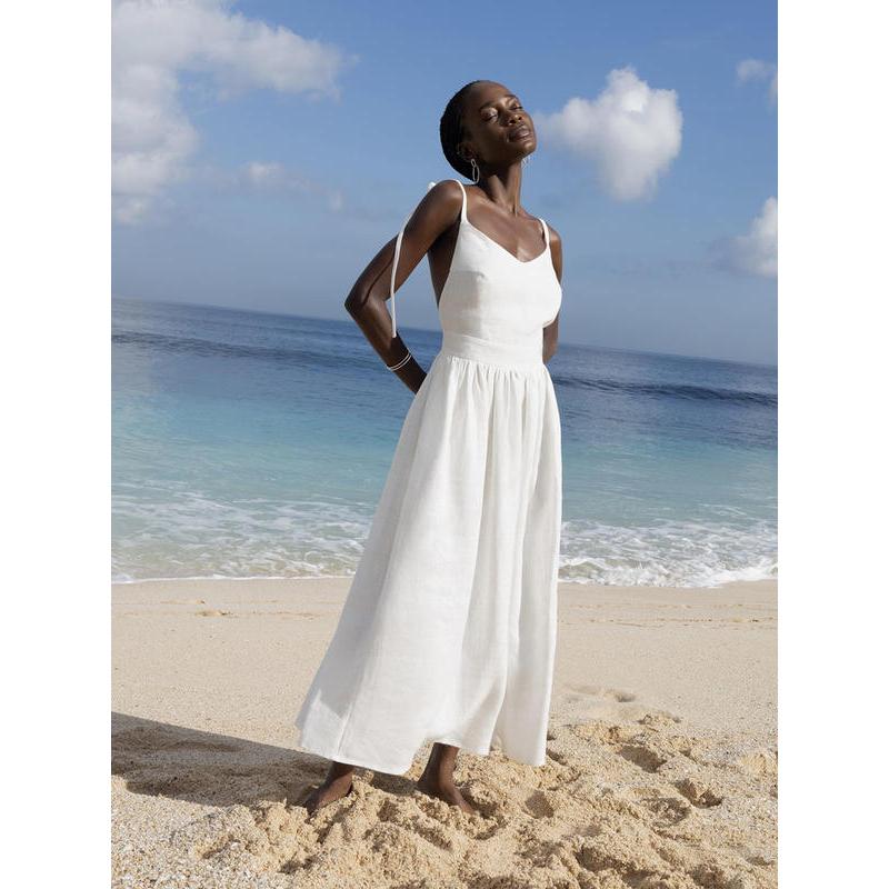 Summer Breeze Cotton V-Neck Midi Dress