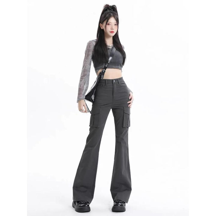 High Waist Slim Chic Cargo Jeans for Women