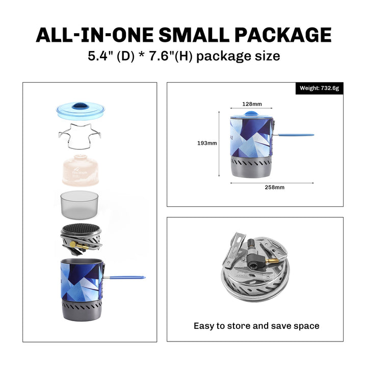 Compact Windproof Heat Exchanger Camping Stove System