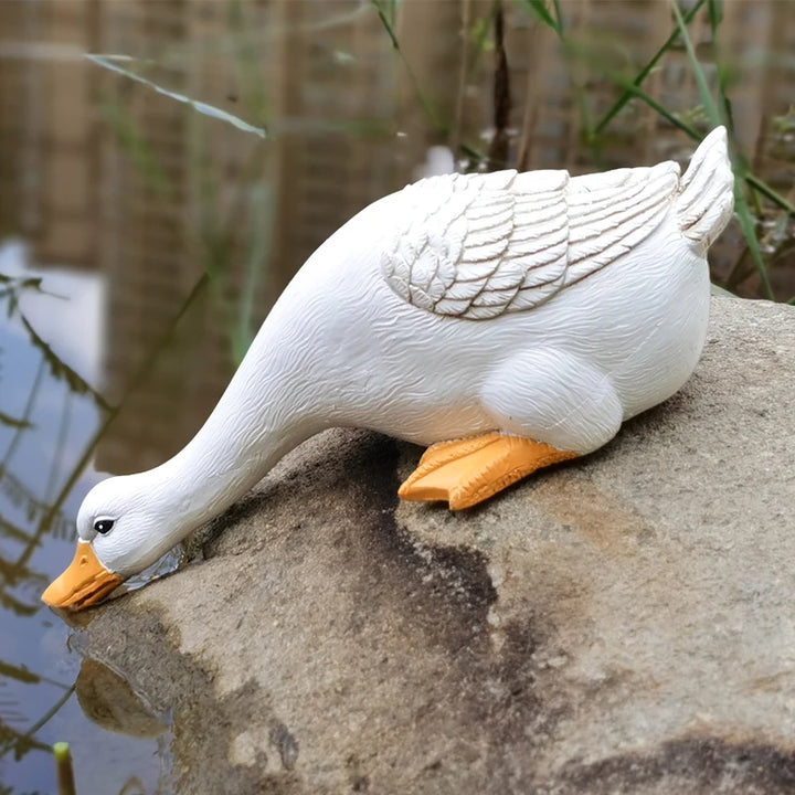 Charming Duck Figurine Sculptures for Home and Garden Decor