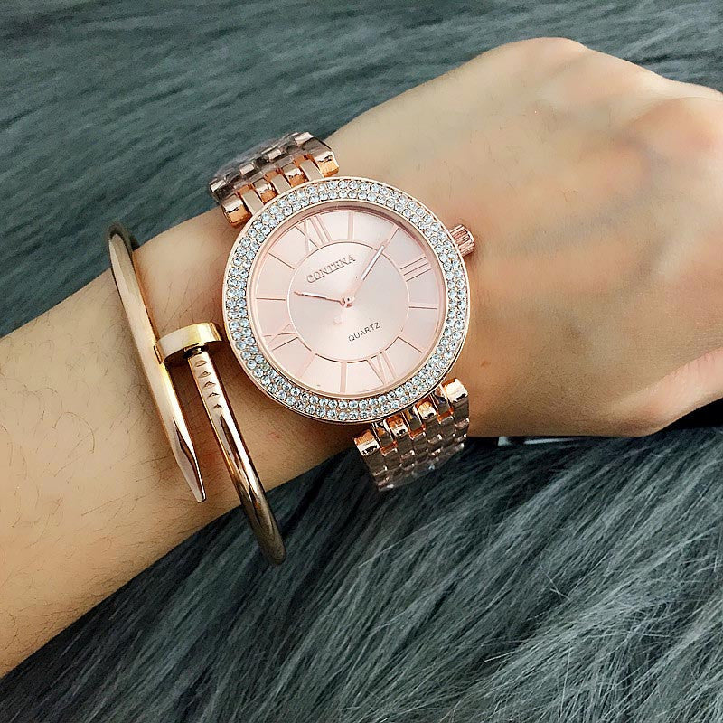 Luxury Crystal Korean Casual Fashion Roman Design Watch