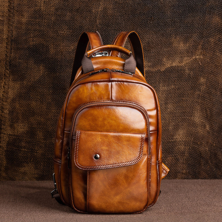 Travel Multifunctional Men's First Layer Cowhide Bag