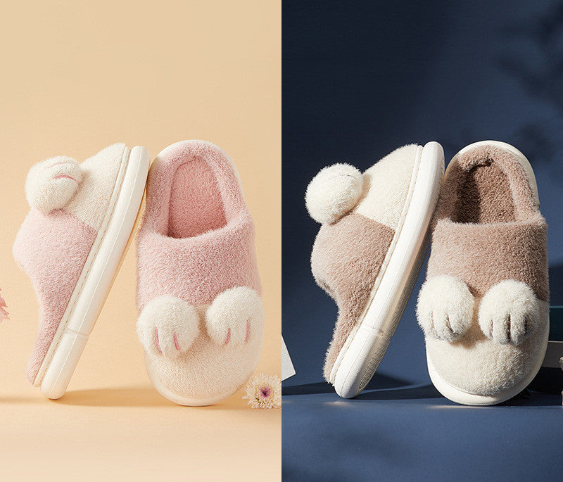 Cat's Claw Cotton Slippers Women Cute Plush