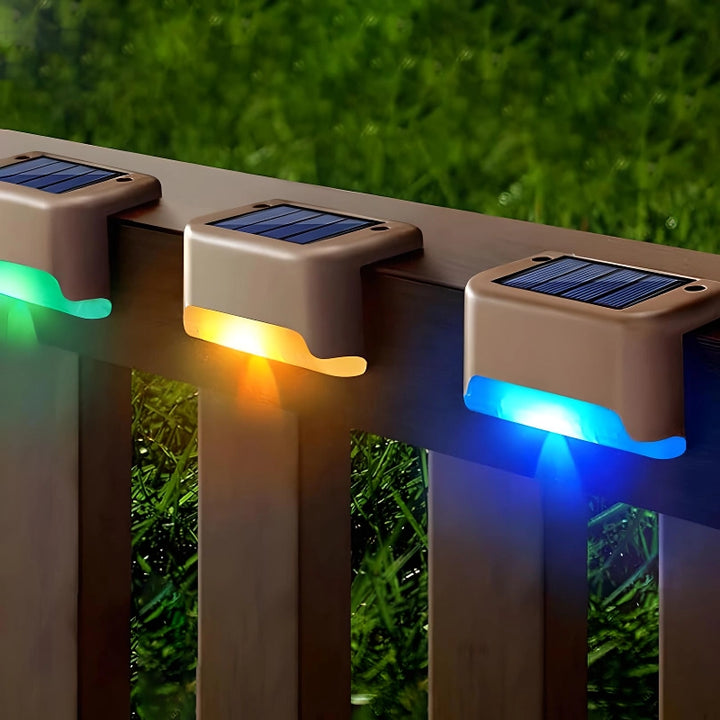 Solar LED Step Lights - Warm White Waterproof Outdoor Pathway and Garden Illumination