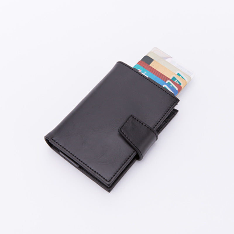 Anti-theft brush aluminum change wallet