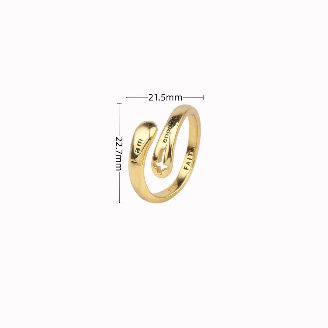 Trendy Hollow Cross Ring Temperament