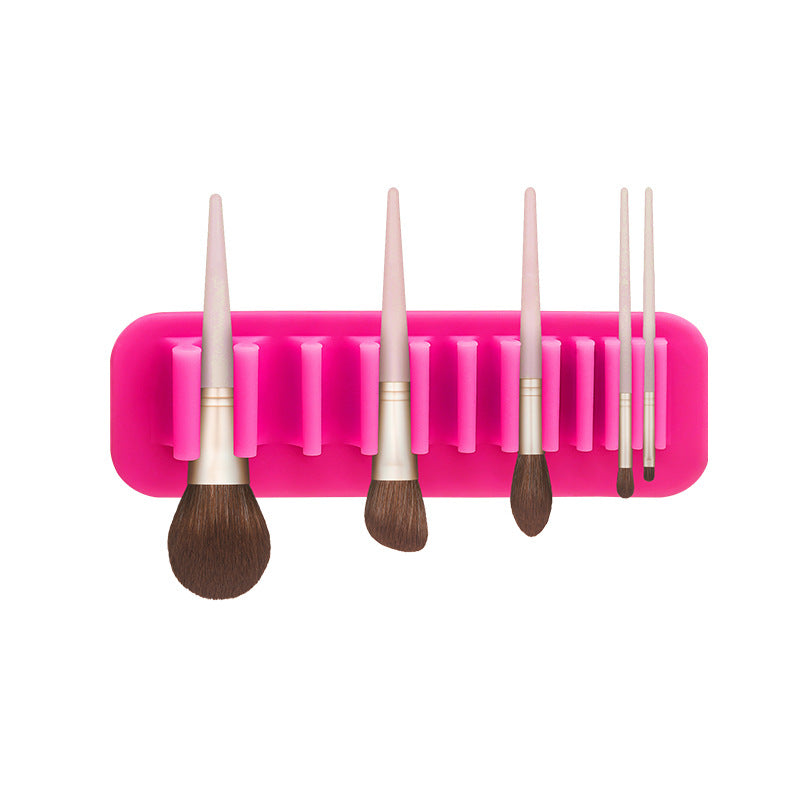 Wall-Mounted Silicone Makeup Brush Holder