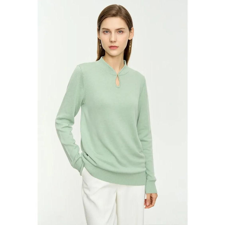 Minimalist U-Collar Long Sleeve Pullover