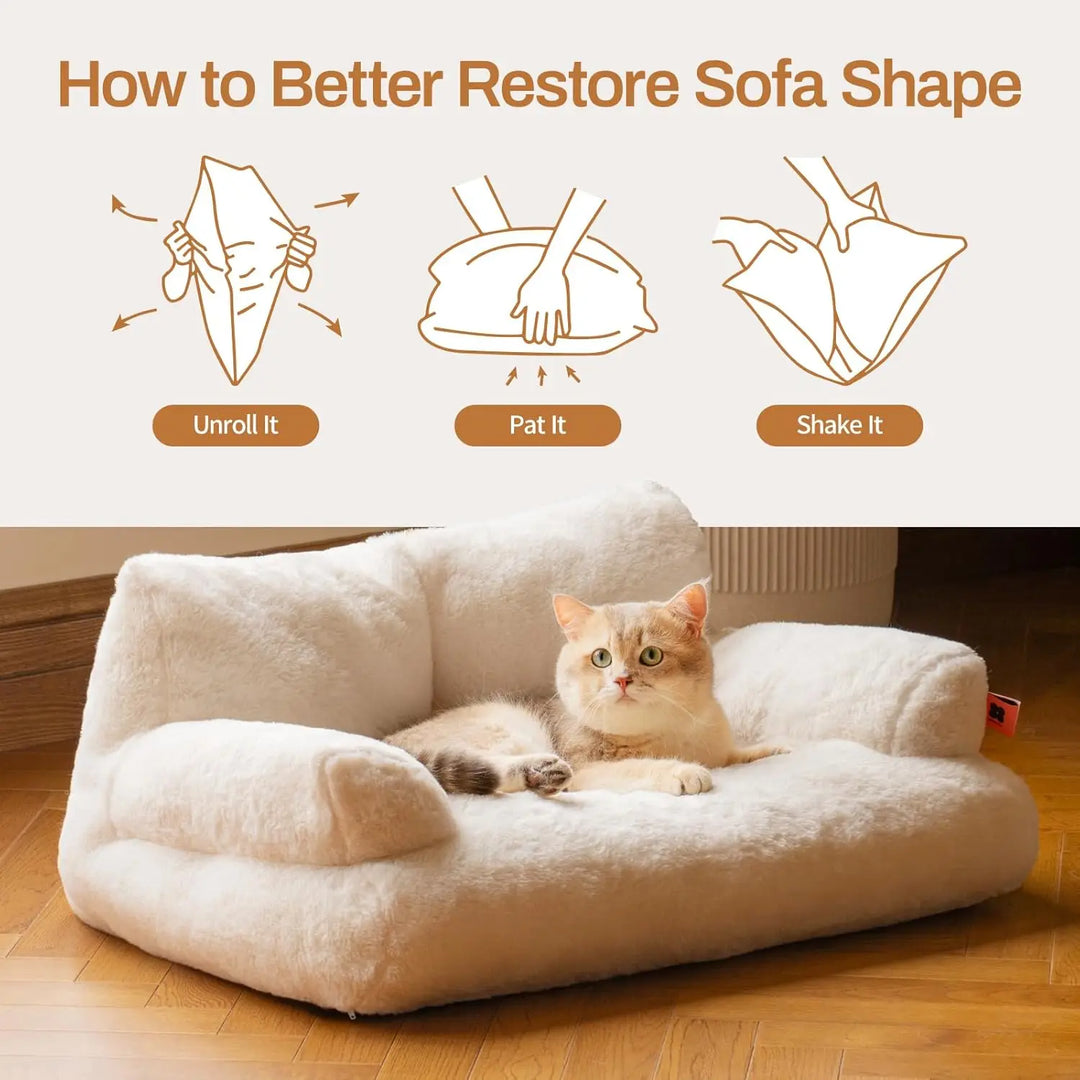 Fluffy Soft Cat Bed with Non-Slip Bottom