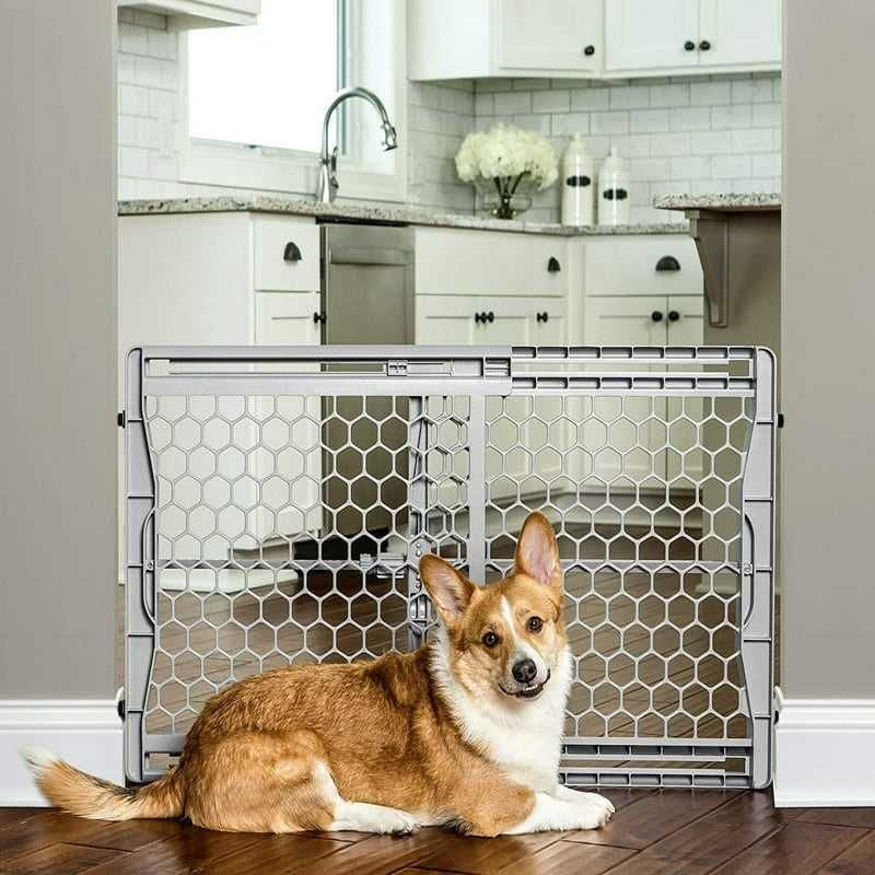 Adjustable Easy-Fit Plastic Pet Gate, 28-42" Expandable - Ideal for Dogs and Cats